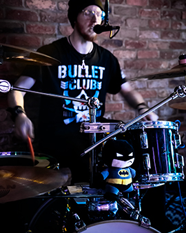 Drummer of 'The Bandwagon' performing at O'Neils
